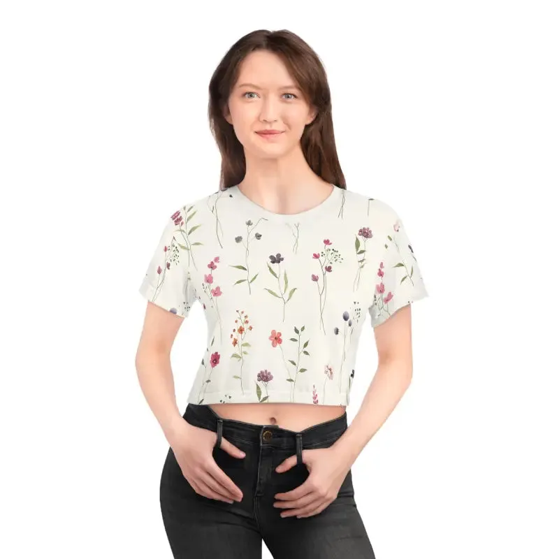 Floral Aop Crop Tee Unveils Stunning Flowers Pattern