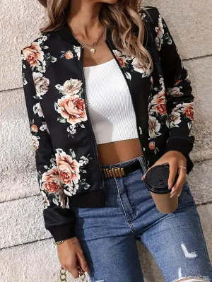 Floral Bomber Jacket for Women