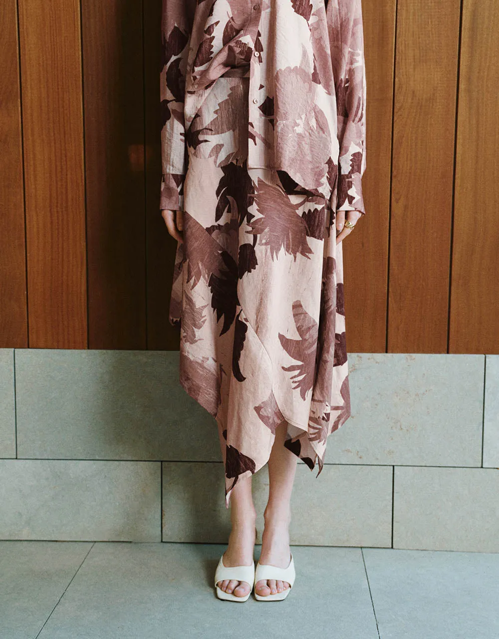 Floral Midi A-Line Skirt