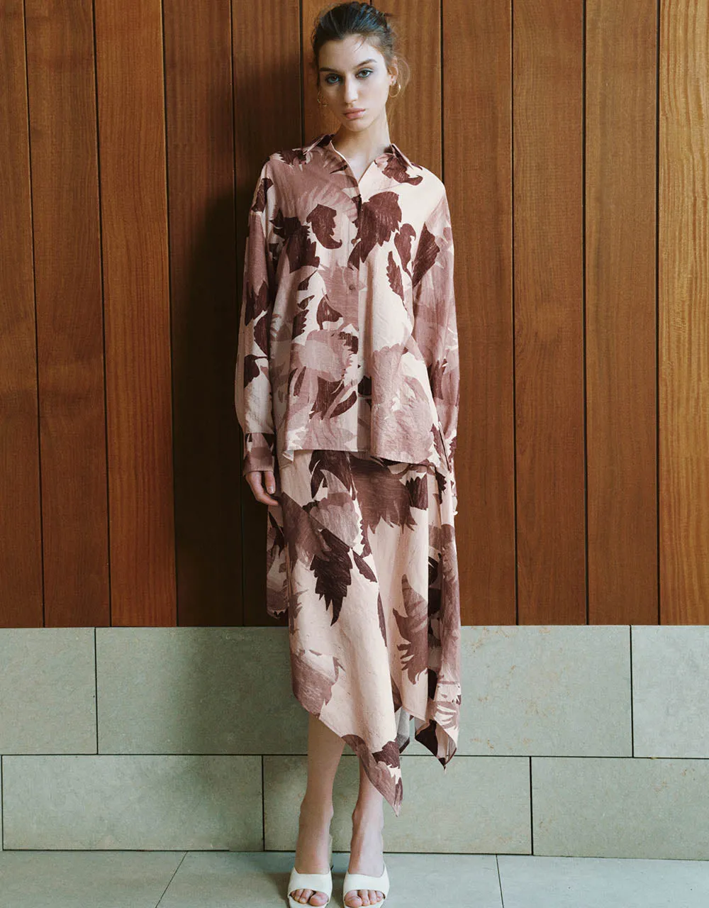 Floral Midi A-Line Skirt