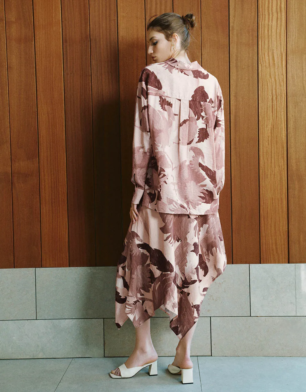 Floral Midi A-Line Skirt