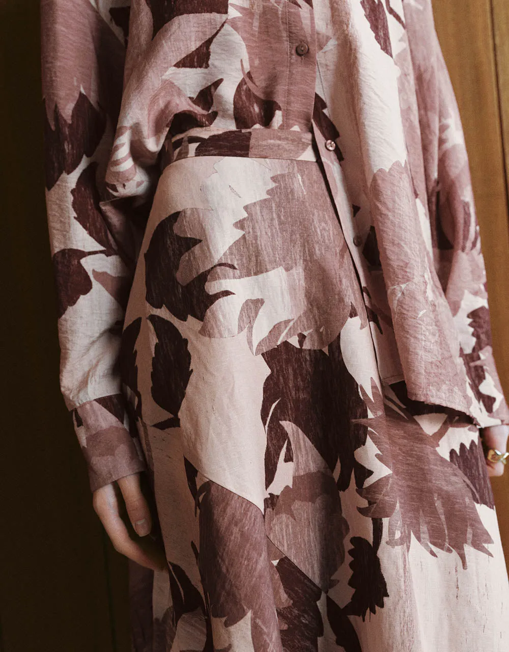 Floral Midi A-Line Skirt