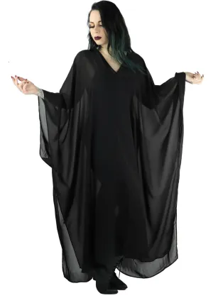 Foxblood Petra Chiffon Flowing Kaftan Black