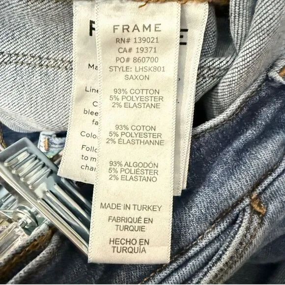Frame Denim Le High skinny Jeans Medium Blue Distressed cut out