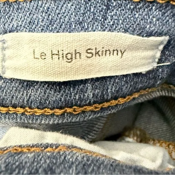 Frame Denim Le High skinny Jeans Medium Blue Distressed cut out