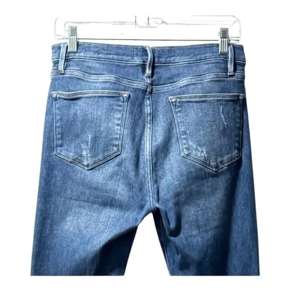 Frame Denim Le High skinny Jeans Medium Blue Distressed cut out