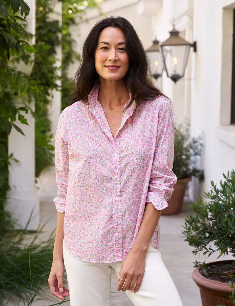 Frank & Eileen Relaxed Button-Up Shirt in Pink Flowers