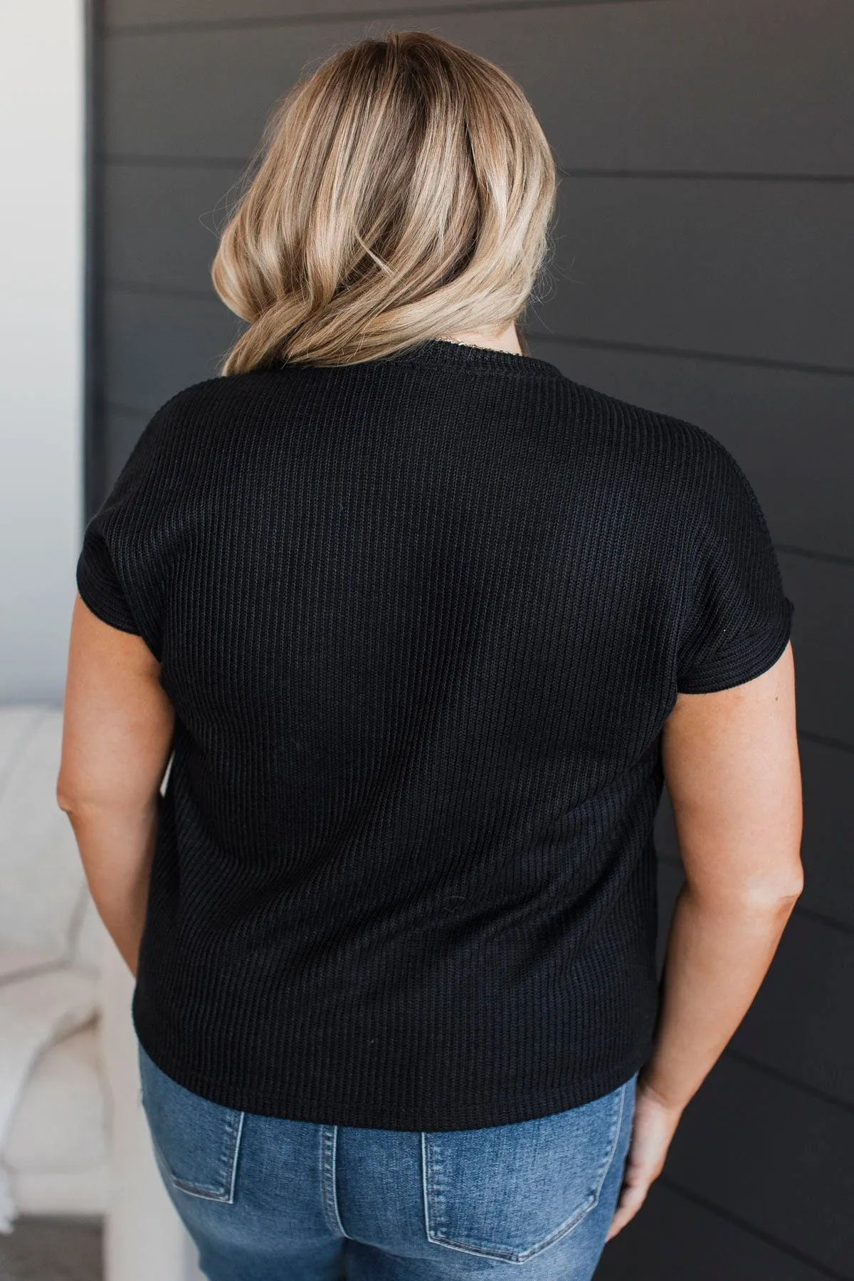 From The Beginning Knit Top- Black