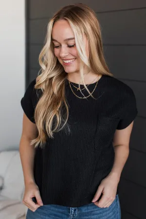 From The Beginning Knit Top- Black