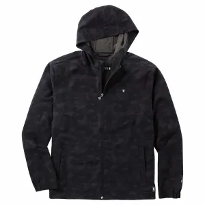 Full Zip Windbreaker Hooded Jacket Print Black Flower Poster