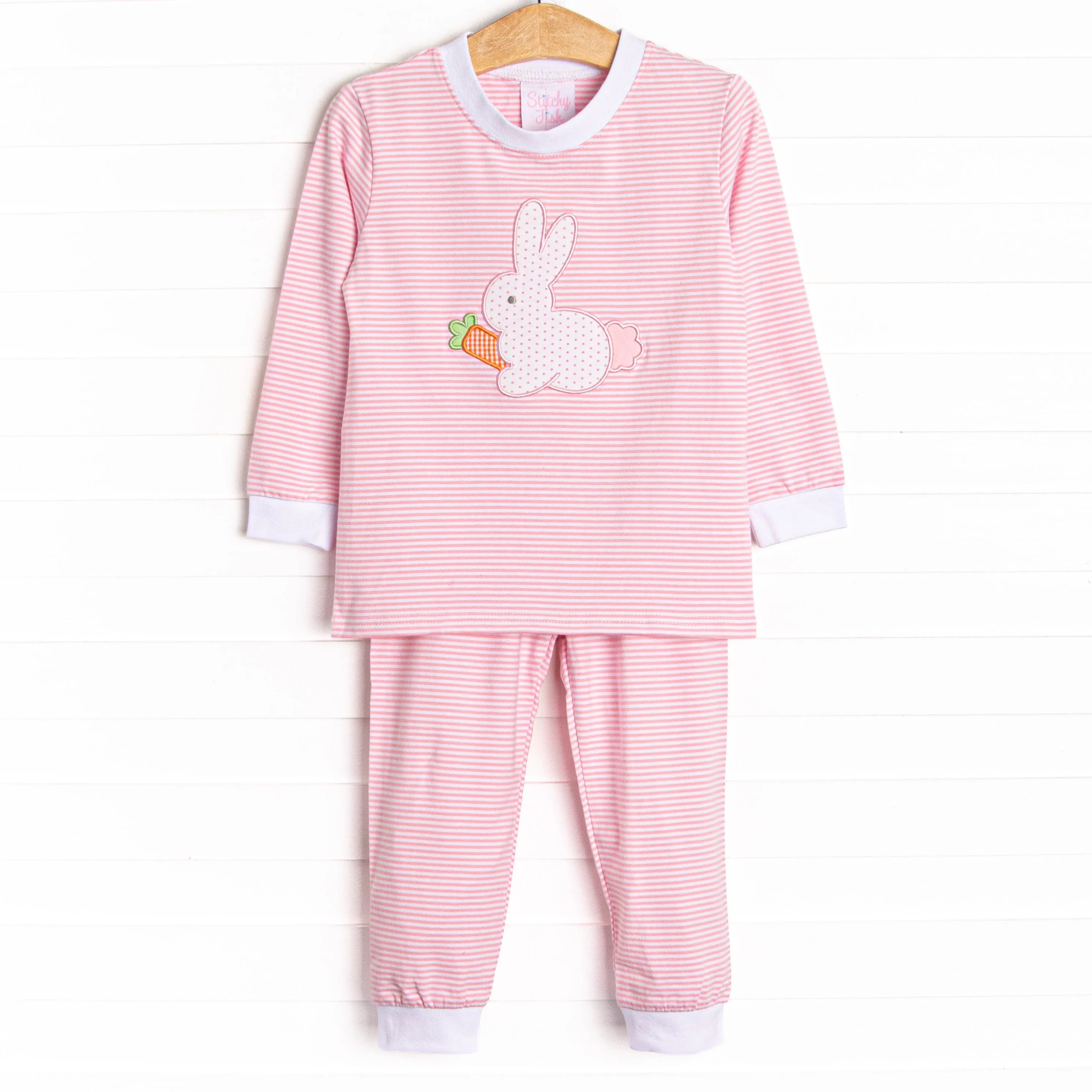 Funny Bunny Applique Soft Set, Pink Stripe