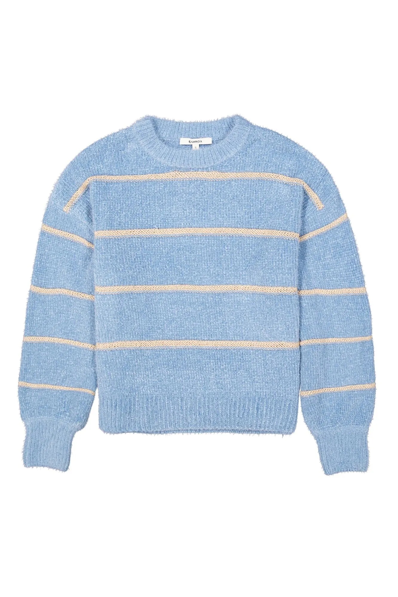 Garcia Pullover Knit - Faded Denim & Gold Stripe
