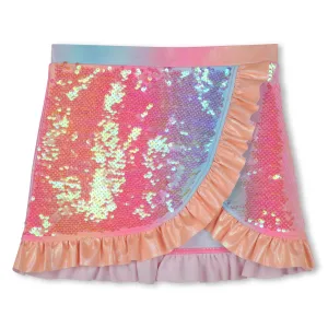 Girls Pink Sequin Beach Skirt