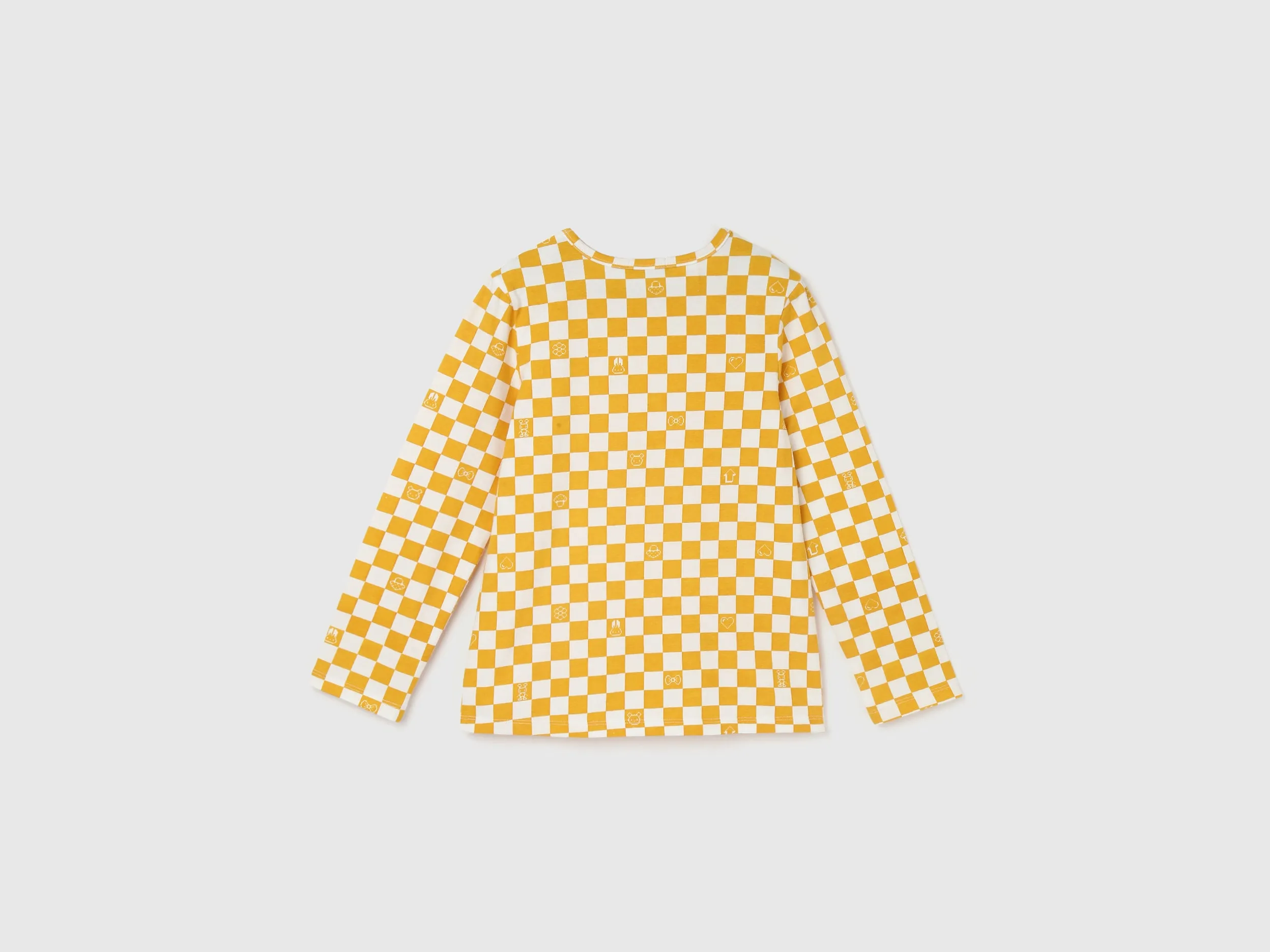 Girl's Regular Fit Round Neck Checked Tshirts