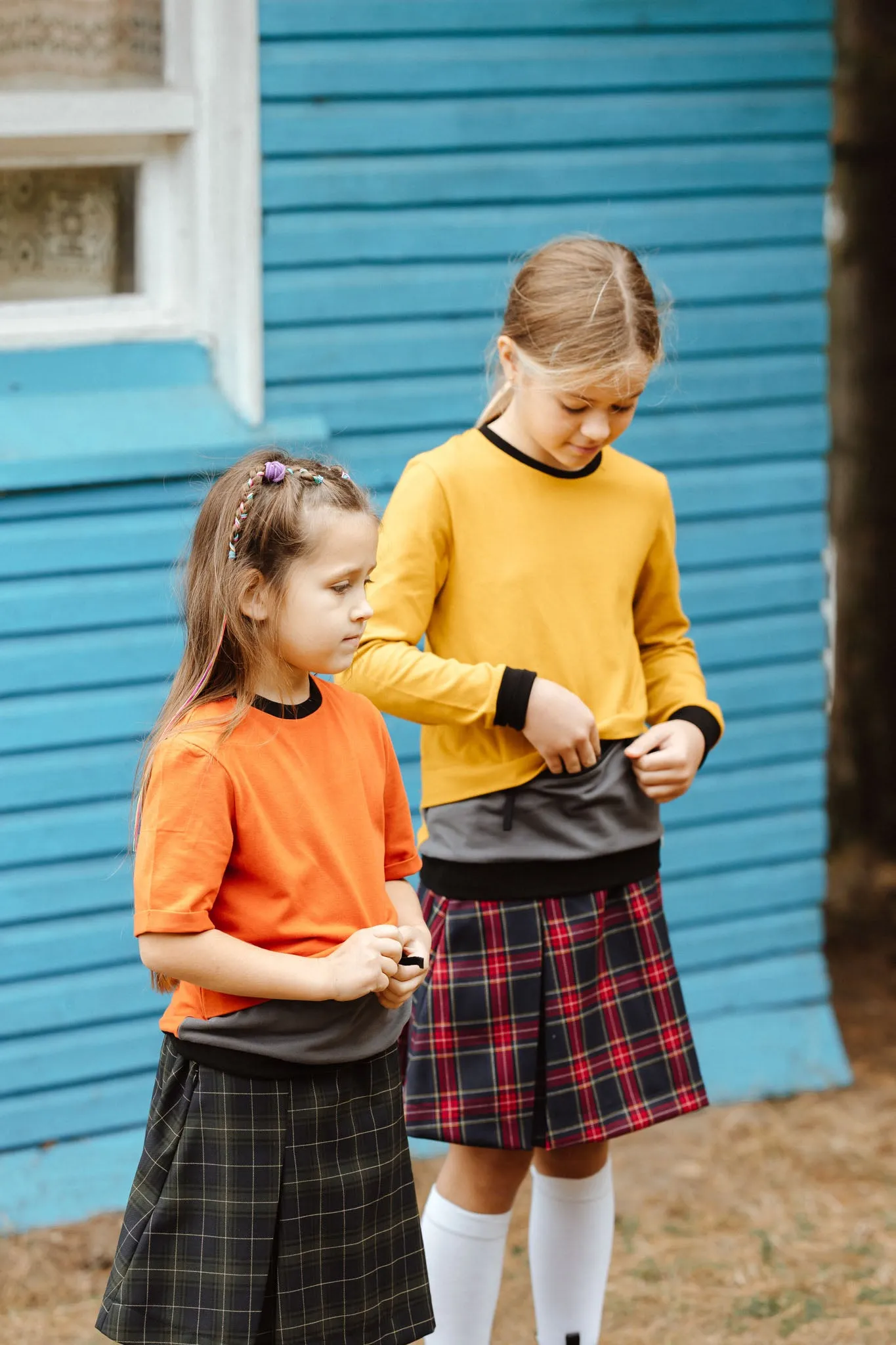 Girls Skirt Red / T1d Girls Pleated Skirt High Waisted Plaid A-line Skirts with pockets / School Uniform