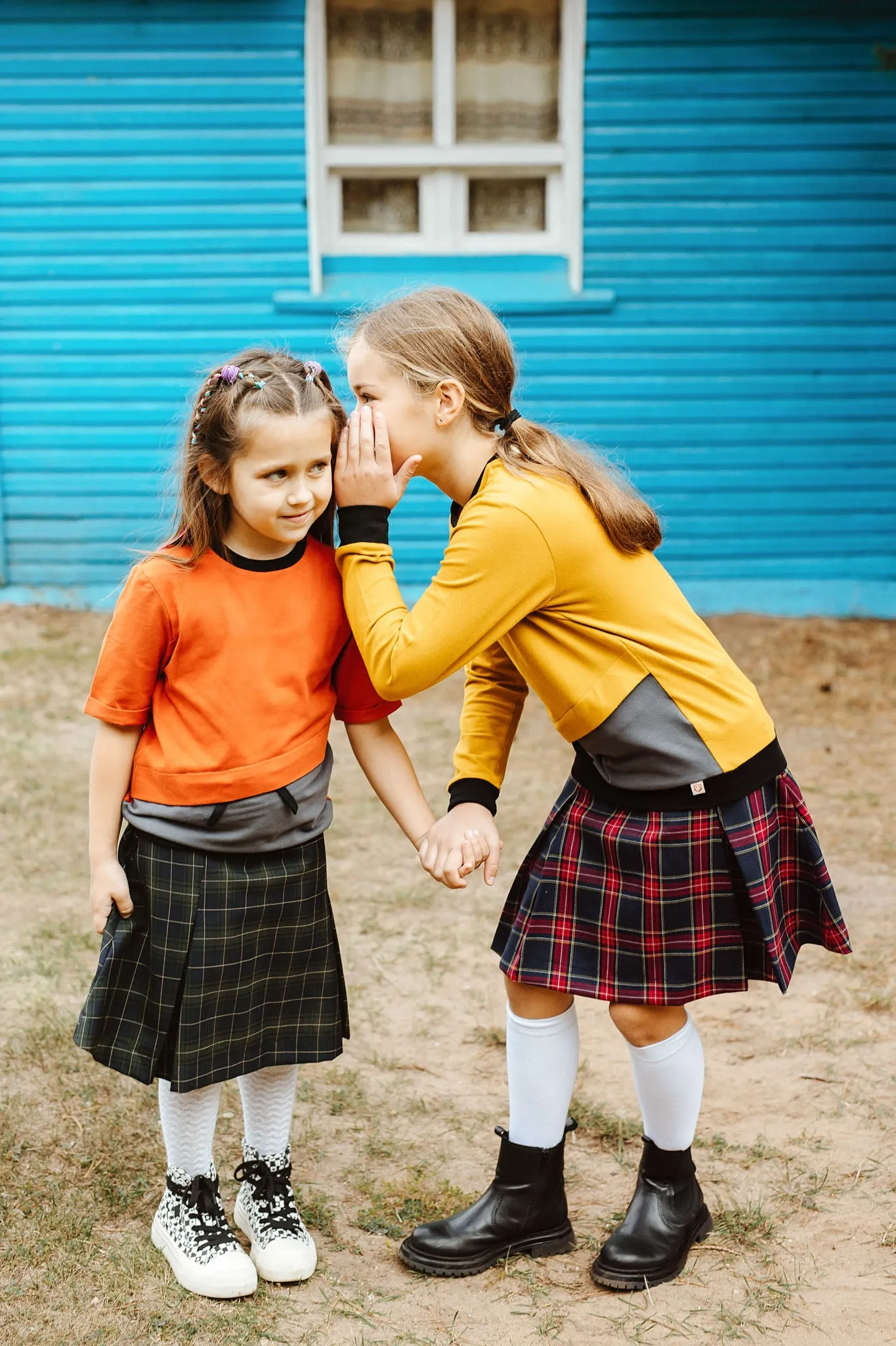 Girls Skirt Red / T1d Girls Pleated Skirt High Waisted Plaid A-line Skirts with pockets / School Uniform