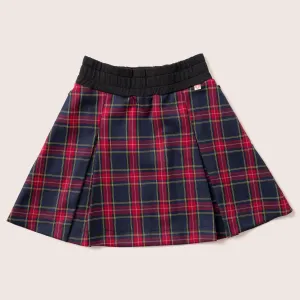 Girls Skirt Red / T1d Girls Pleated Skirt High Waisted Plaid A-line Skirts with pockets / School Uniform
