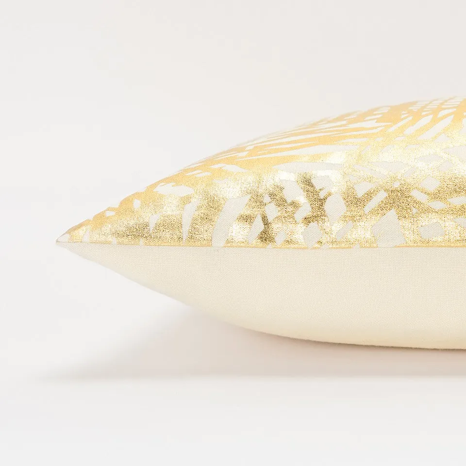 Gold Foil Etched Pattern Lumbar Pillow