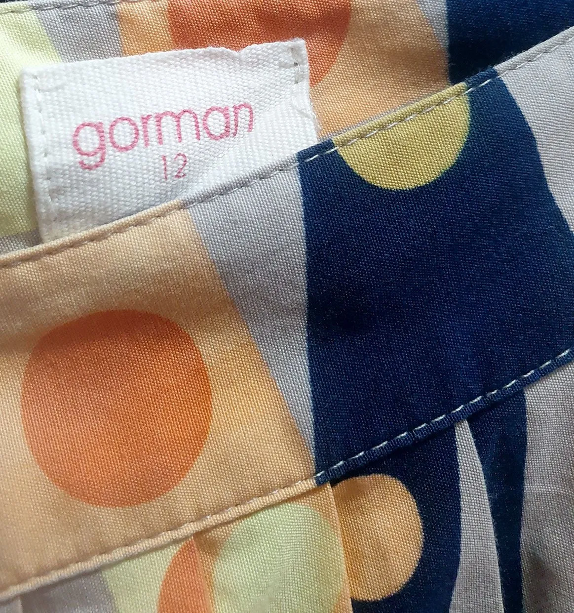 Gorman backgammon print skirt size 12, best fits 10