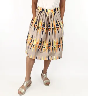 Gorman backgammon print skirt size 12, best fits 10