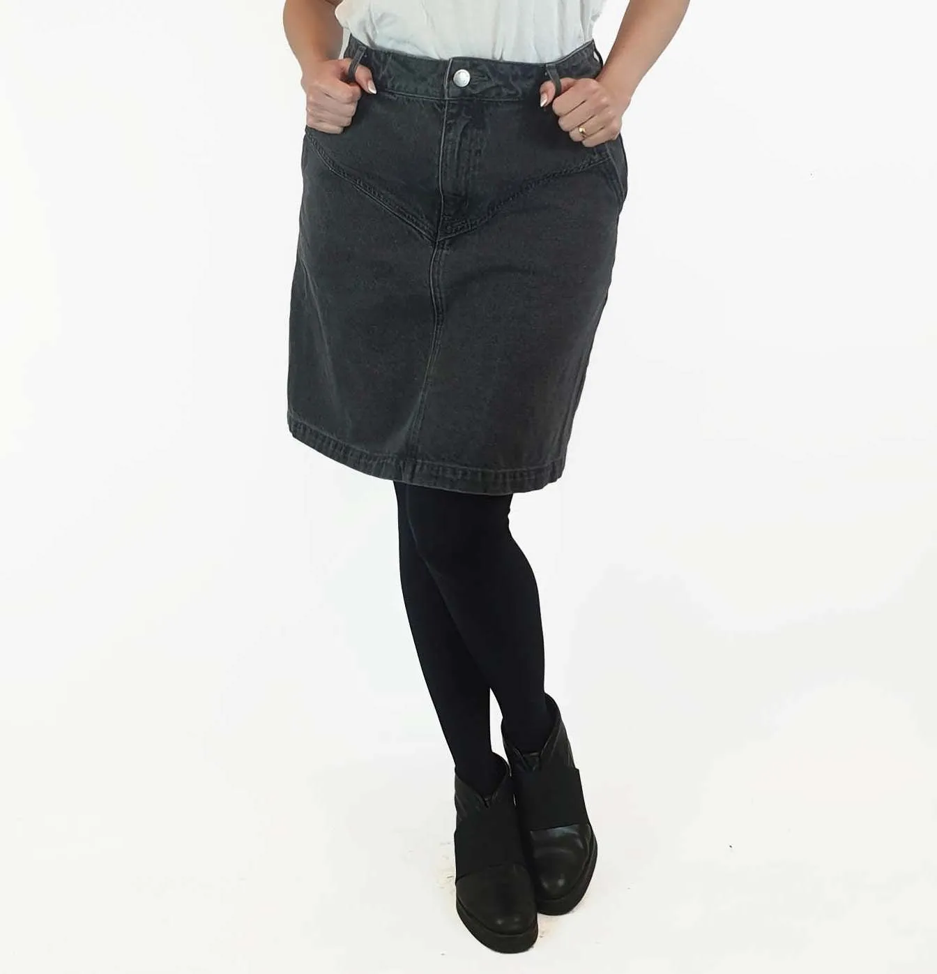 Gorman black denim skirt size 10