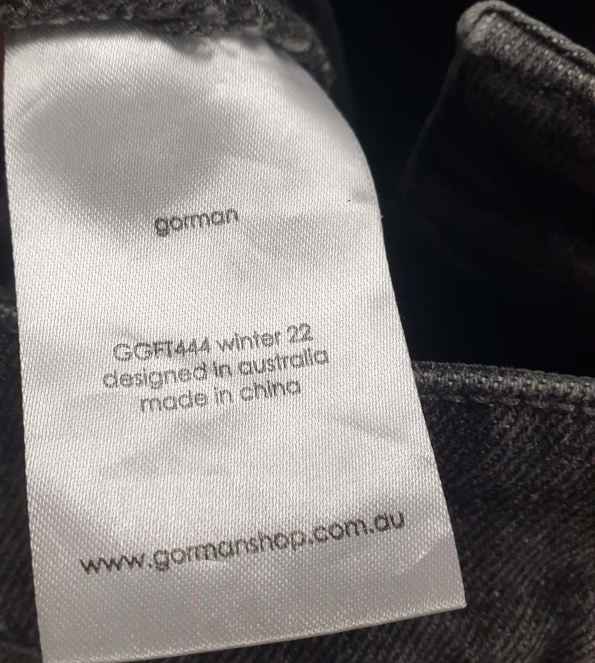Gorman black denim skirt size 10
