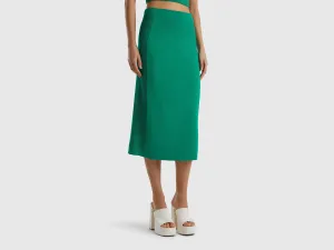 GREEN SLIM FIT PENCIL SKIRT