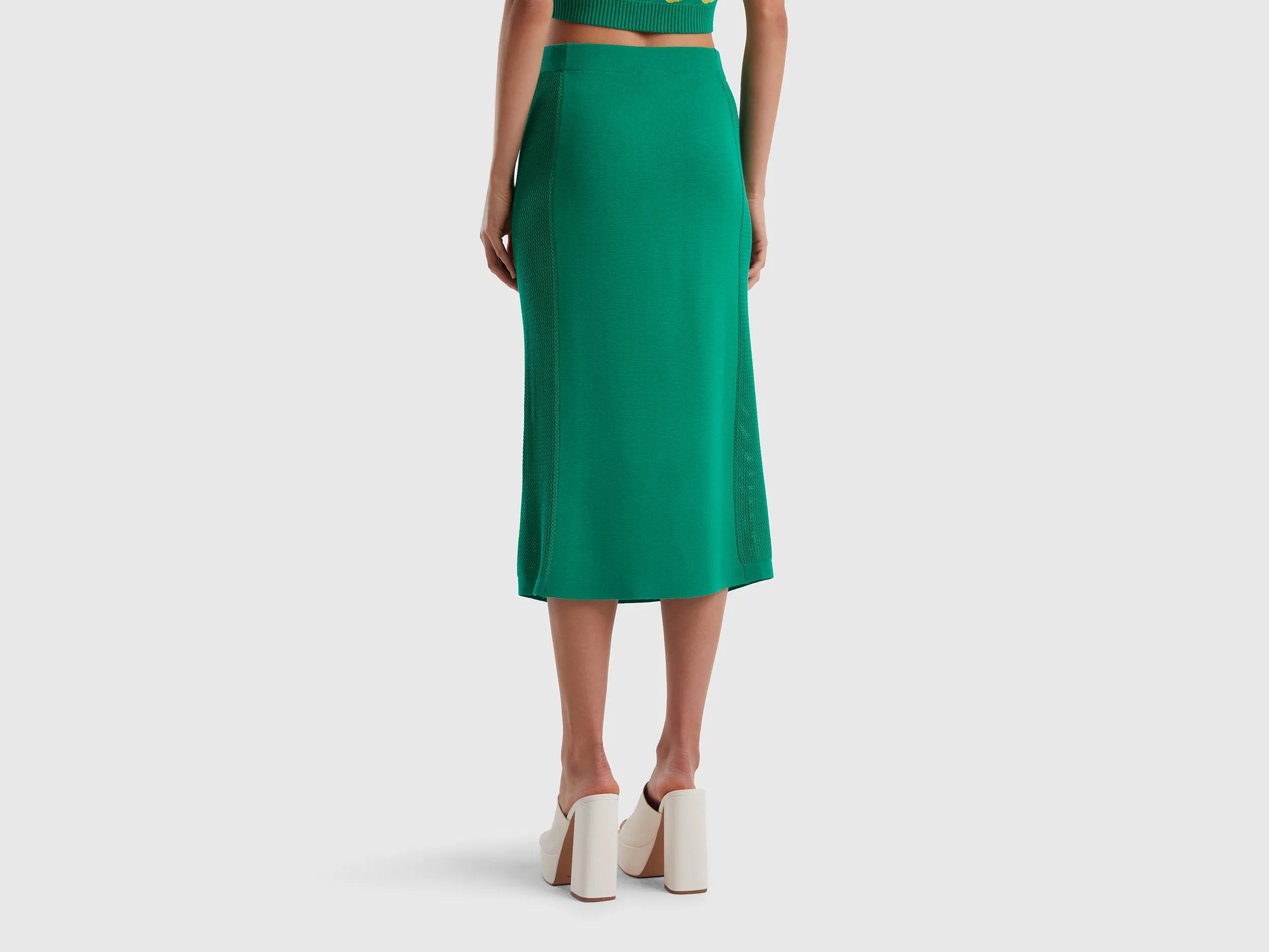 GREEN SLIM FIT PENCIL SKIRT
