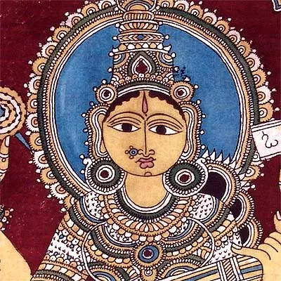 Hamsvahini Saraswati - Cotton Kalamkari Painting