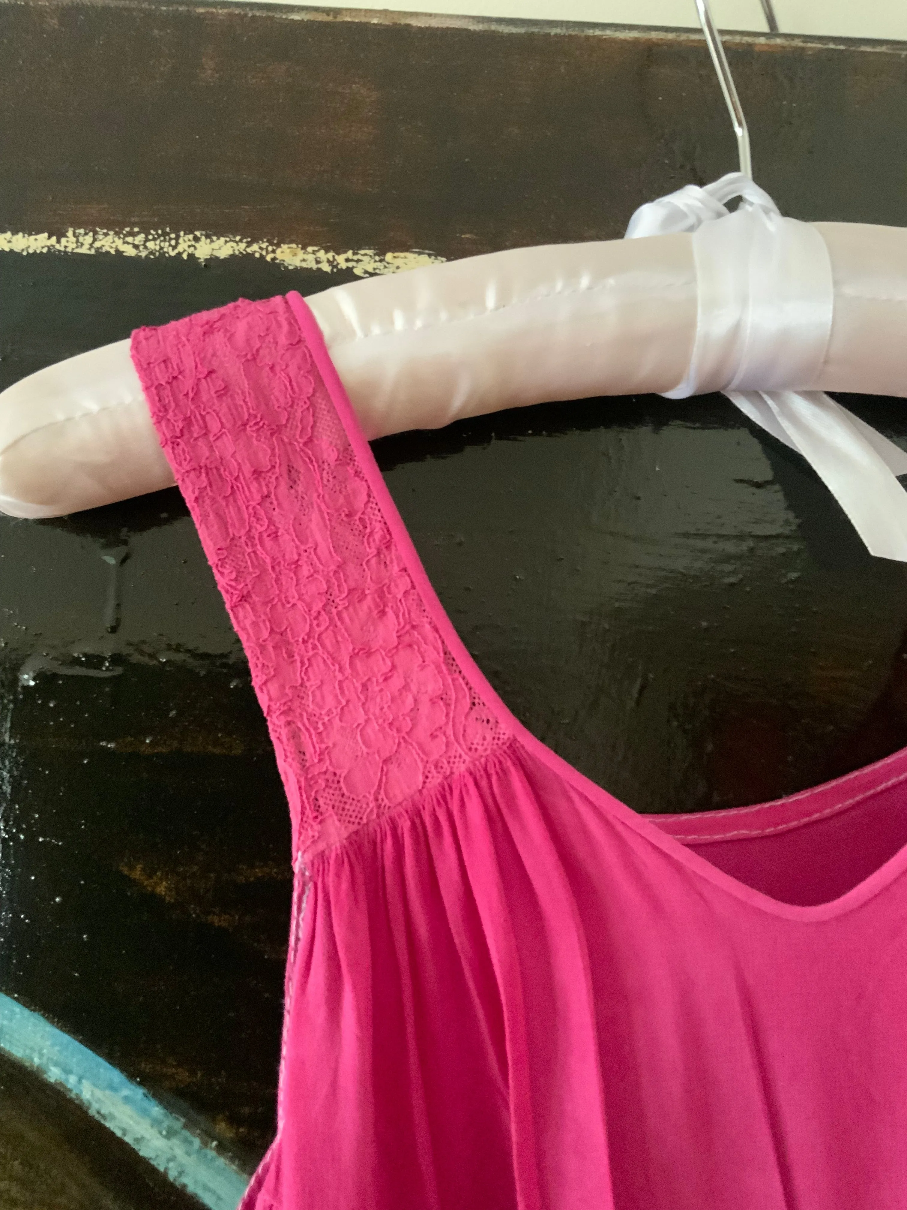 Hand Dyed Fuccia Dress - 70s - 70D