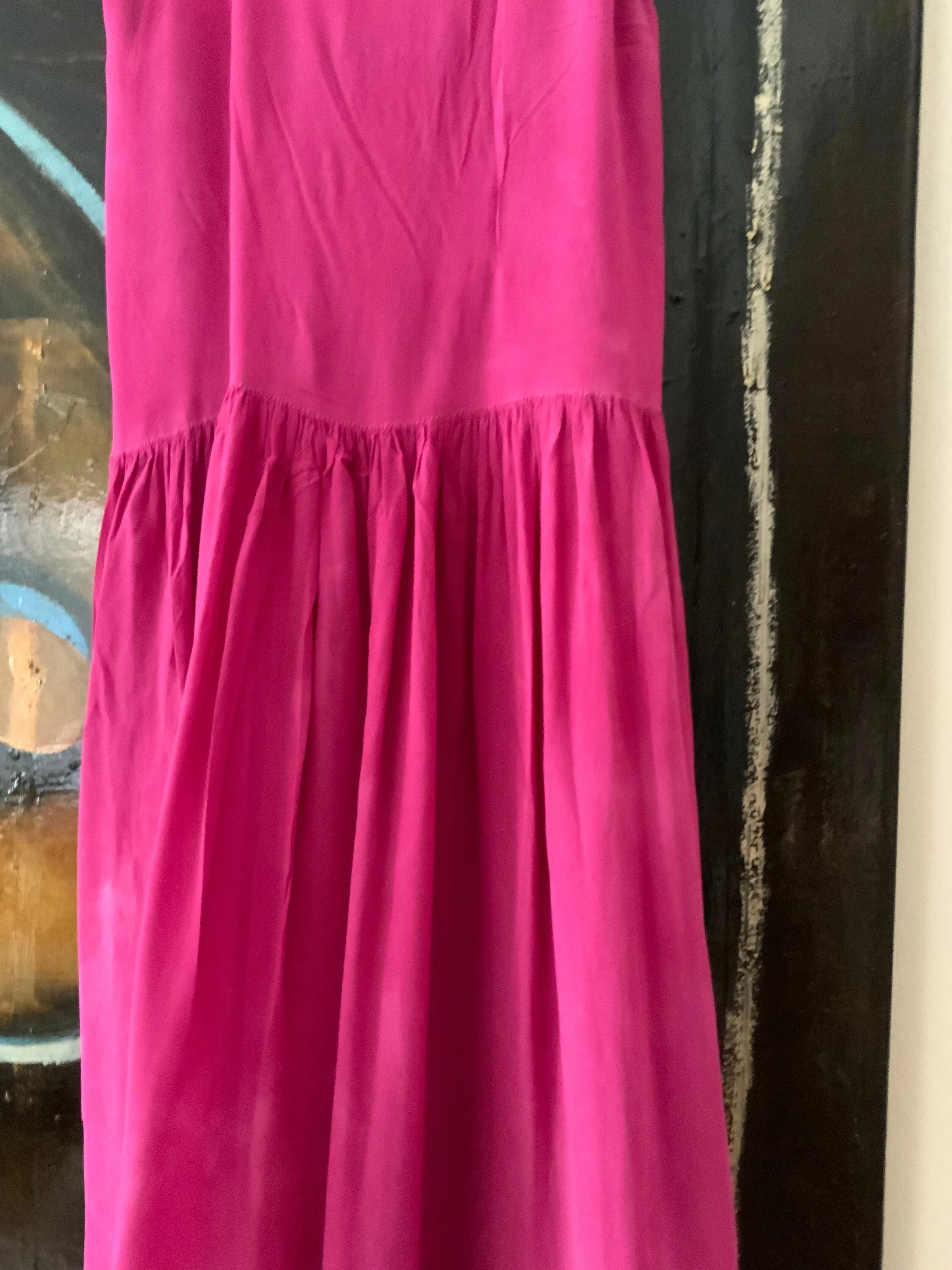 Hand Dyed Fuccia Dress - 70s - 70D