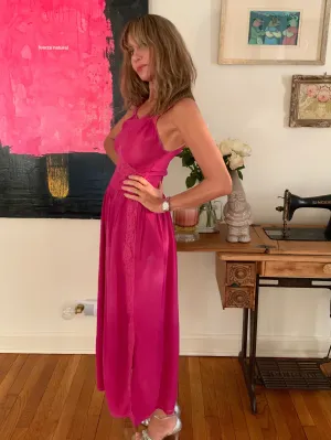 Hand Dyed Fuccia Dress - 70s - 70D