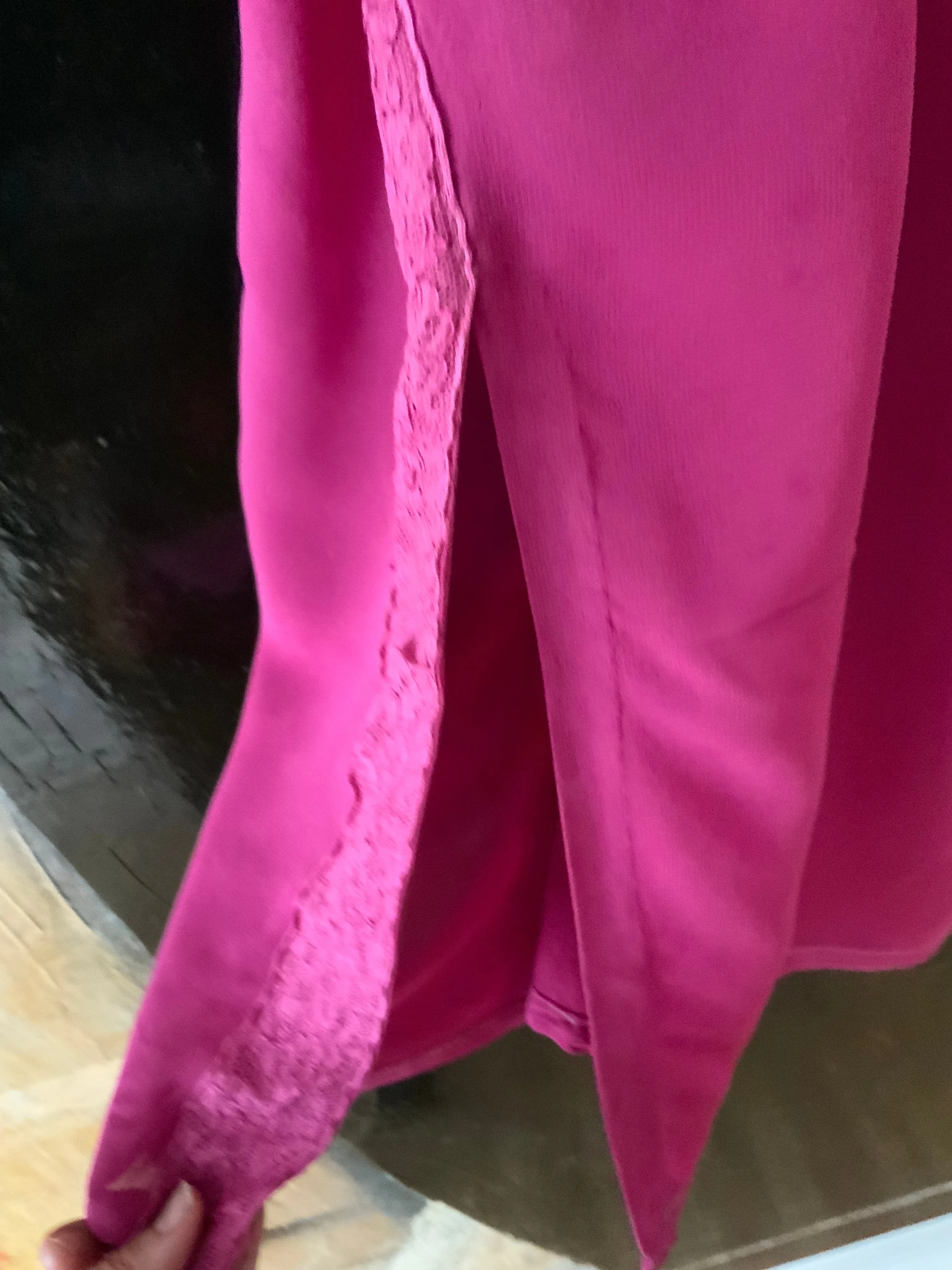 Hand Dyed Fuccia Dress - 70s - 70D