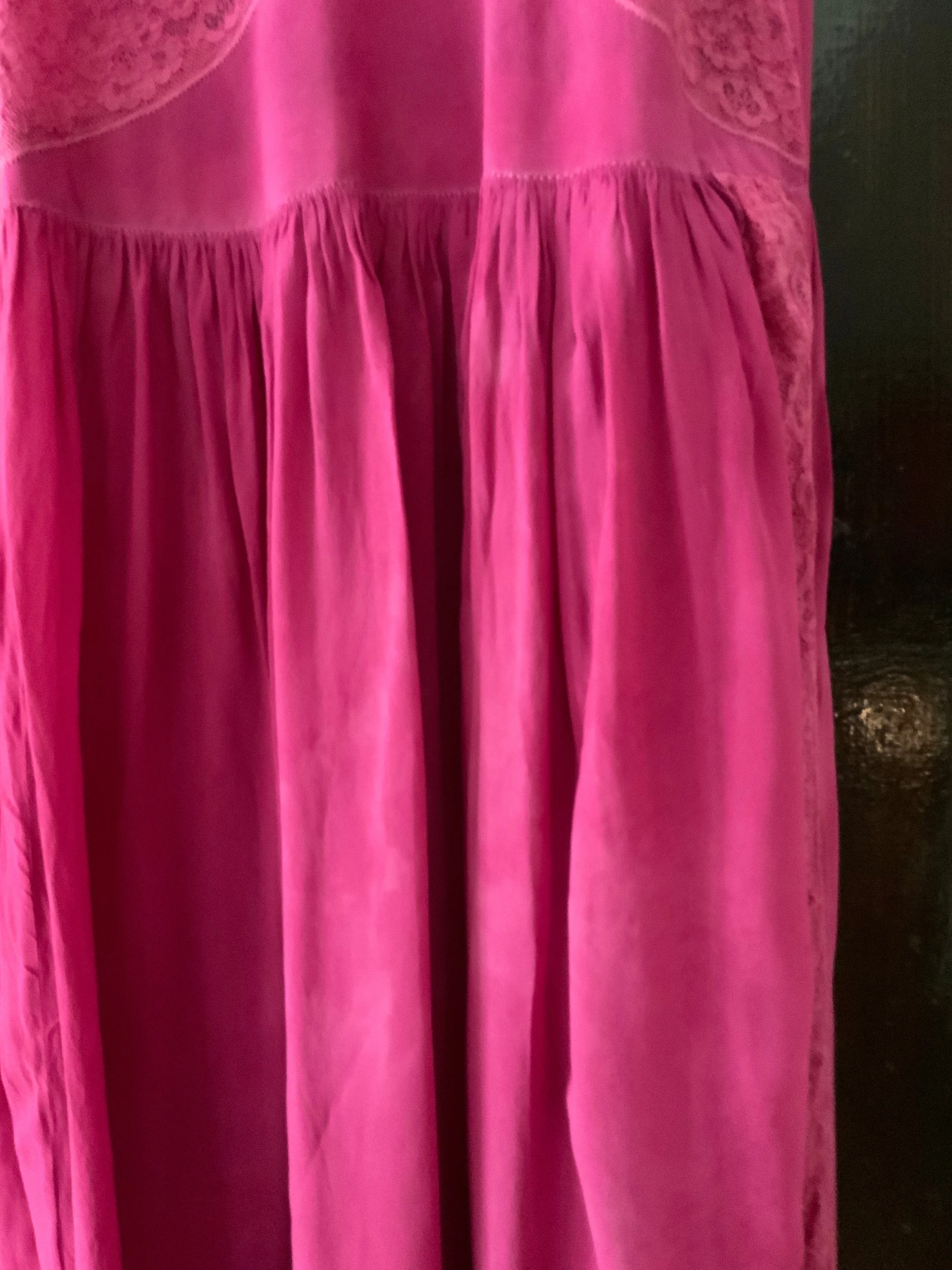 Hand Dyed Fuccia Dress - 70s - 70D