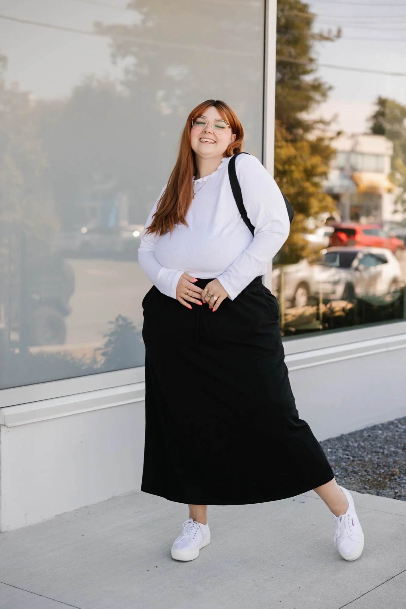 Hang Out Skirt in Midnight Black