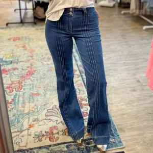 Harlow High Rise Front Tuck Lines Flare Jeans
