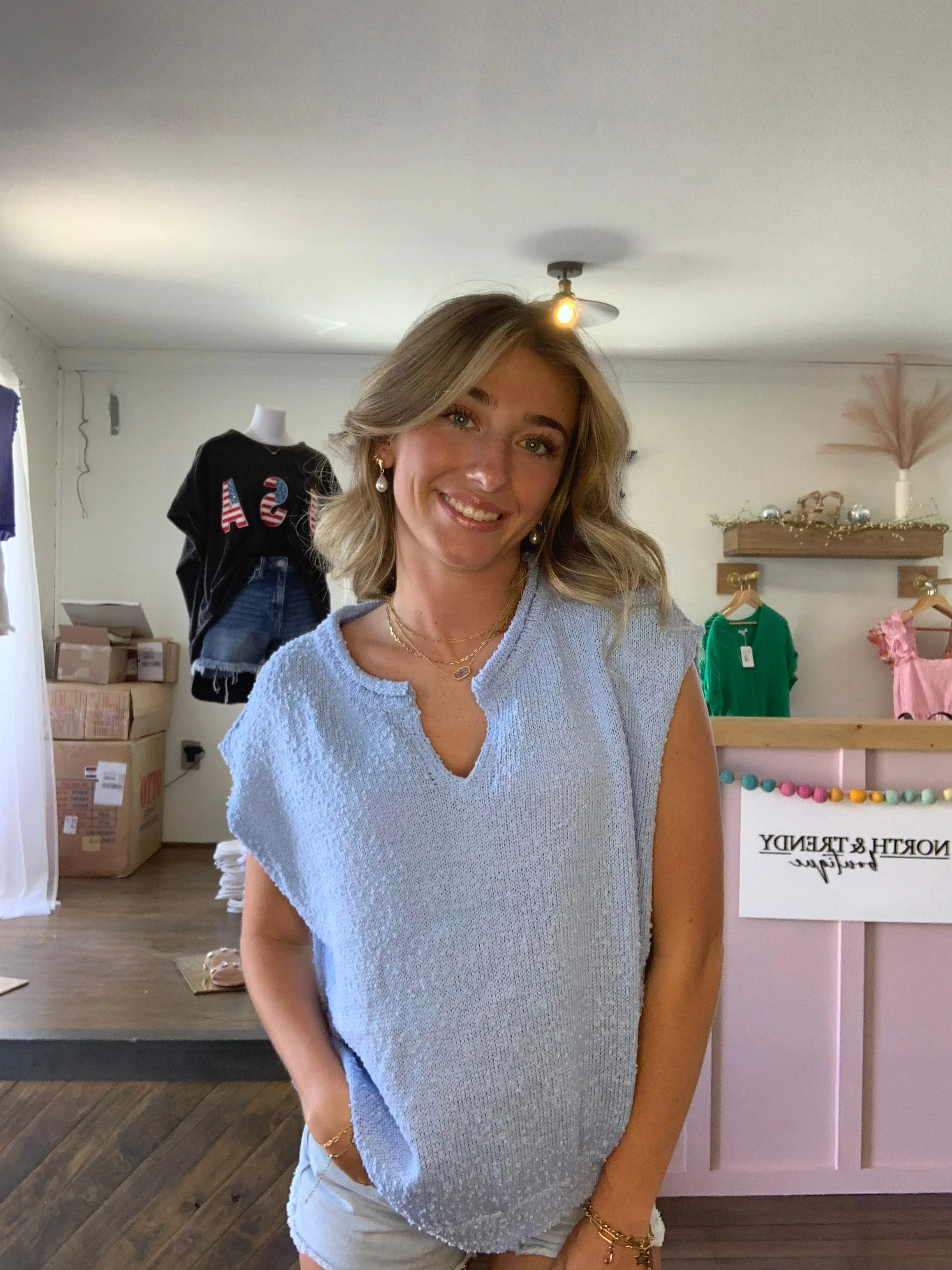 Hazel- Sleeveless Knit Top