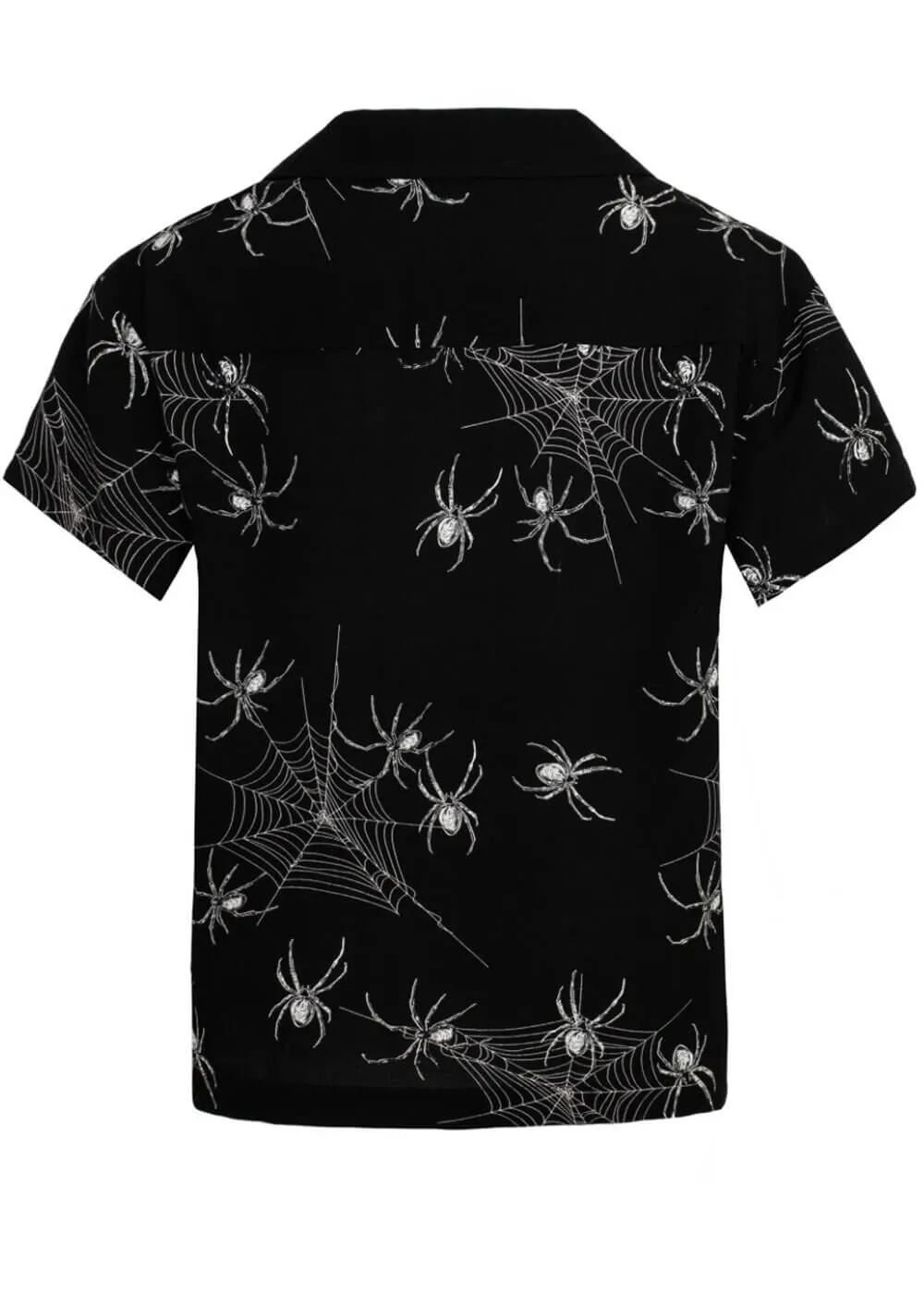 Hell Bunny Grungy Spider 40's Shirt Black