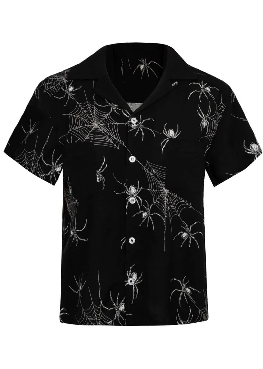 Hell Bunny Grungy Spider 40's Shirt Black