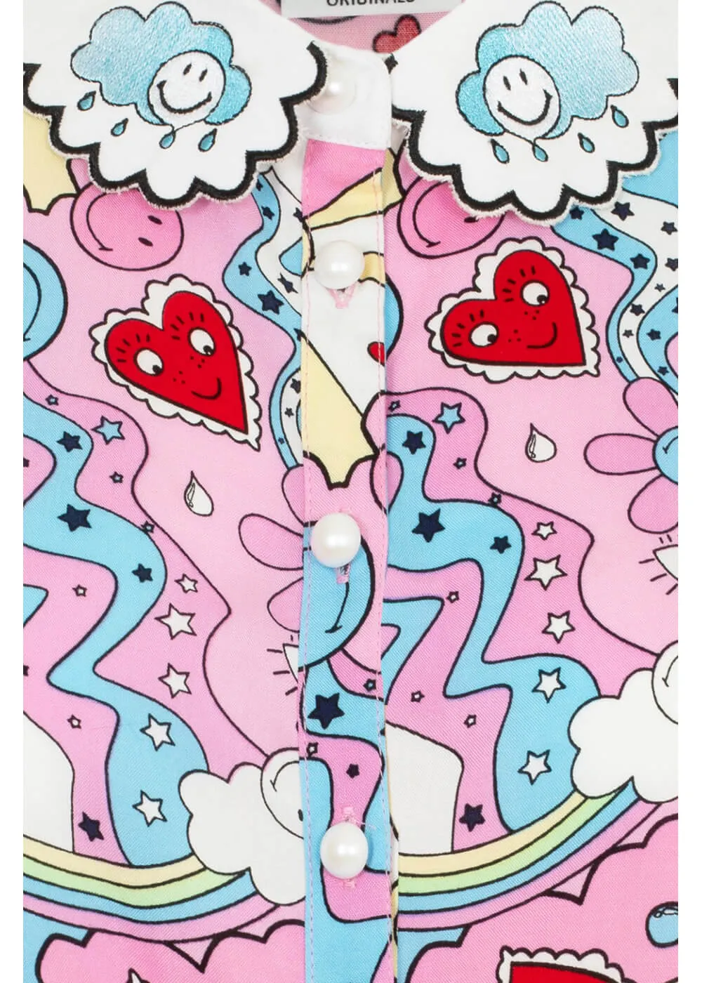 Hell Bunny x Smiley Loulou Blouse Pink