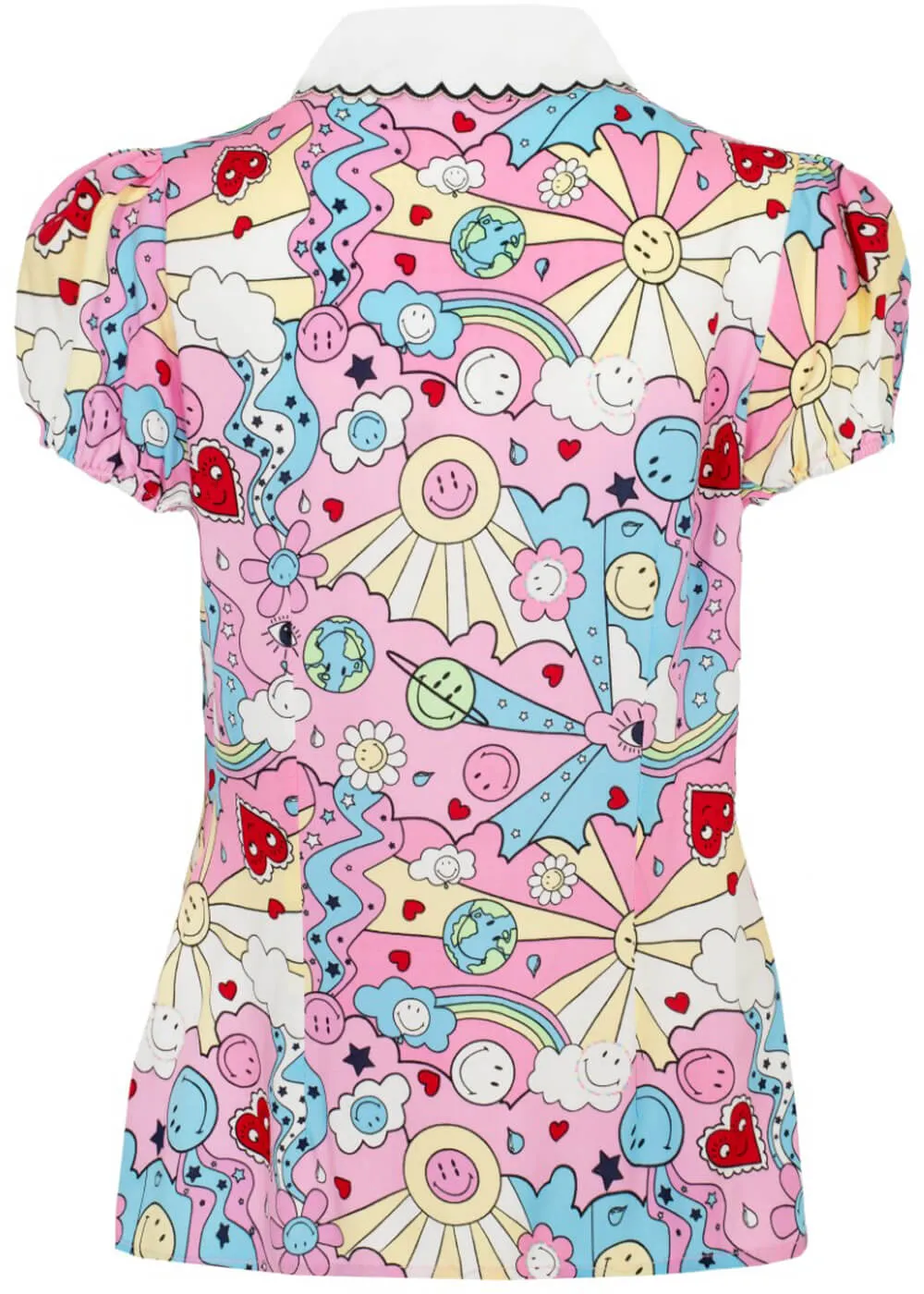 Hell Bunny x Smiley Loulou Blouse Pink