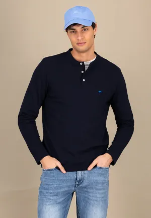 Henley Langarmshirt aus Baumwolle