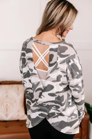 Hideaway Open Back Camo Top