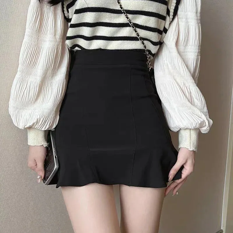 High Waist Mermaid Ruffles Mini Skirts