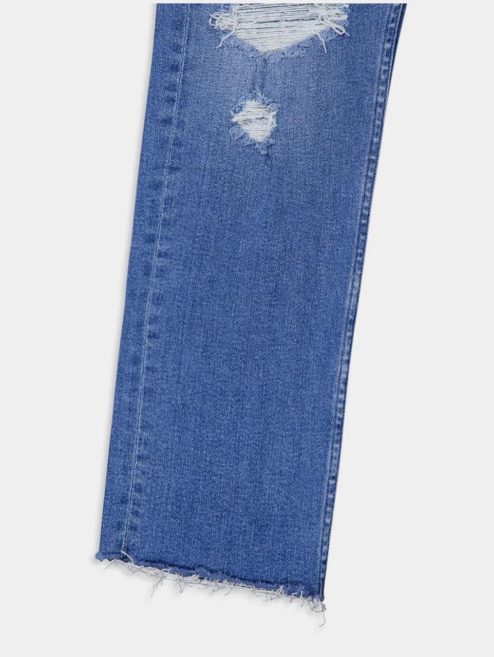 High-Waisted Rider Ankle Fray Jeans