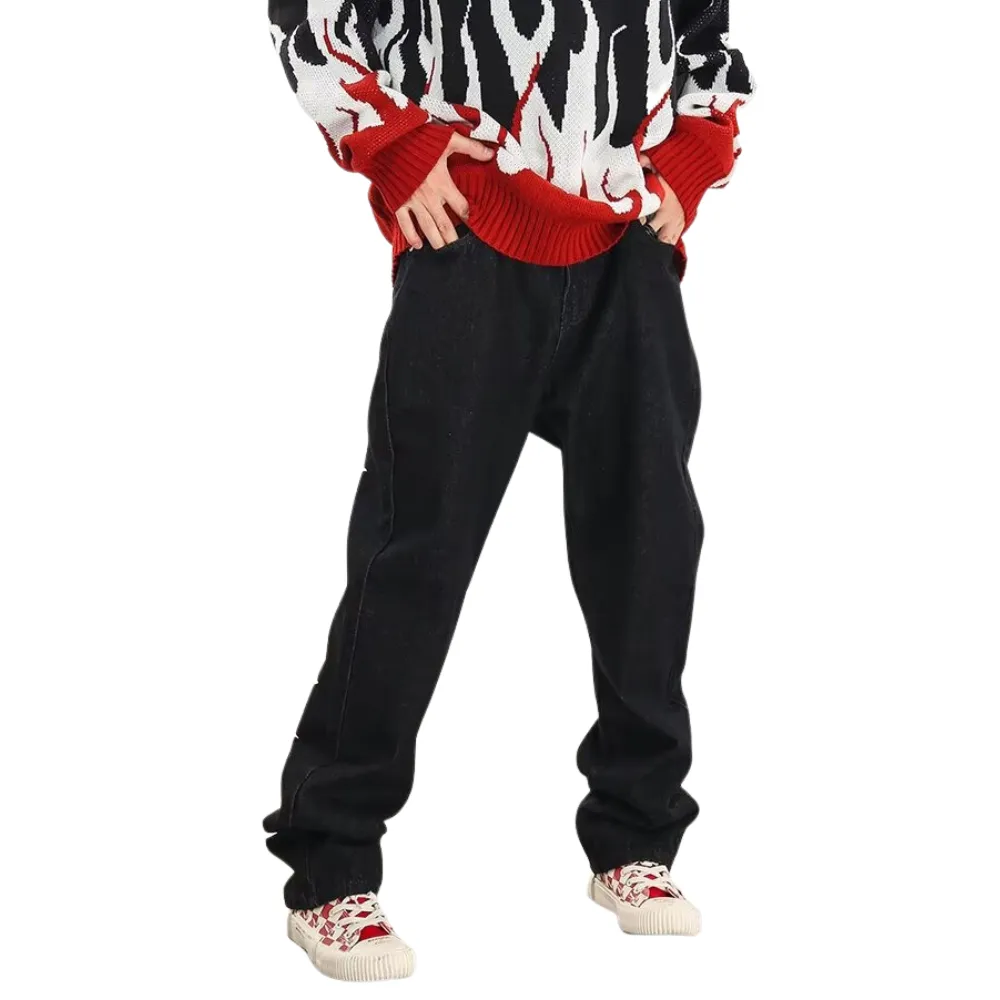 Hip Hop Gothic Print Straight Jeans