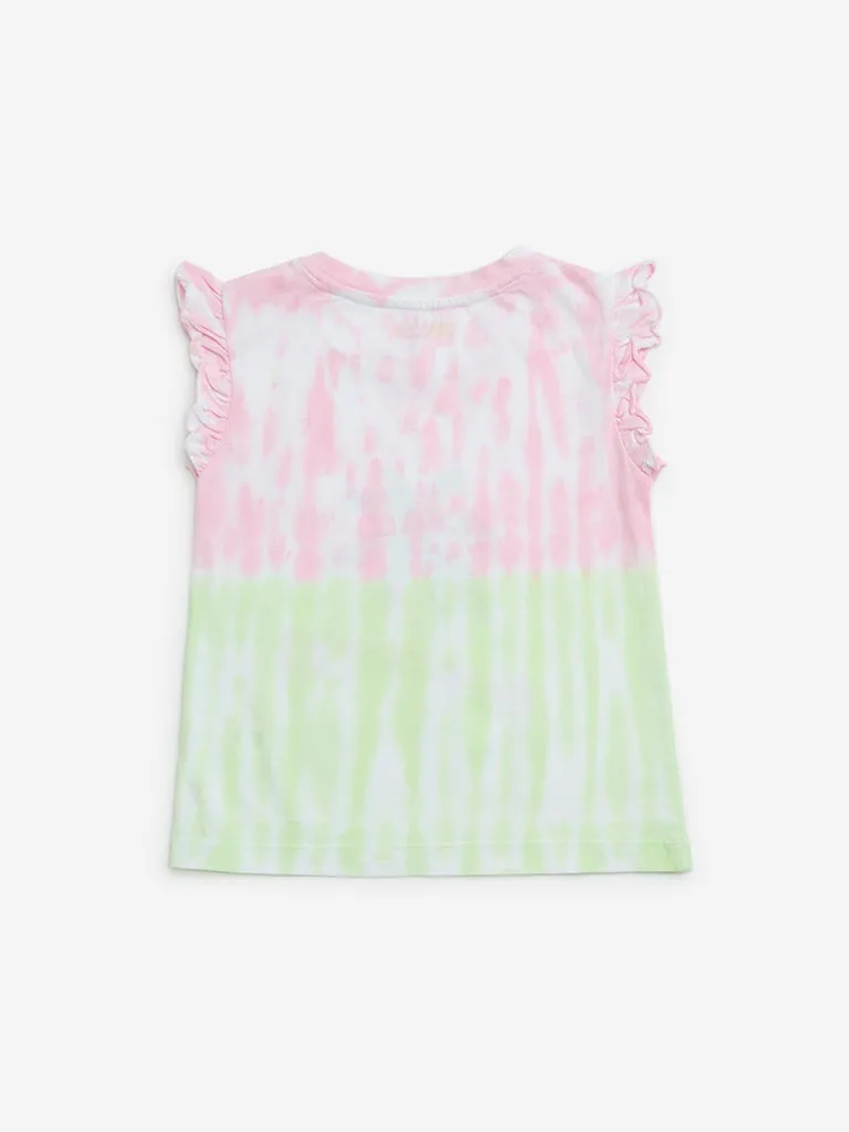 HOP Kids Multicolour Tie-Dye Design Cotton Top