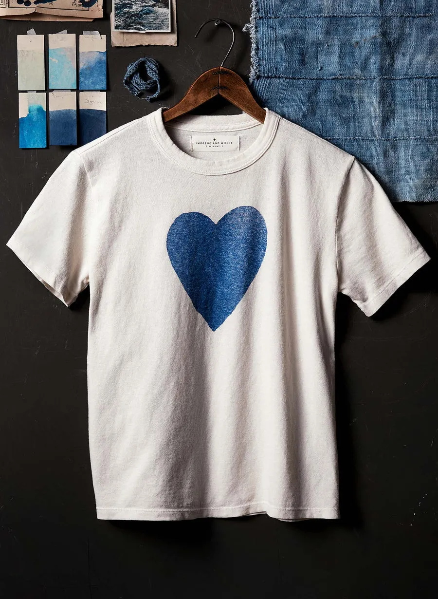 Imogene   Willie - The "Heart" tee in blue