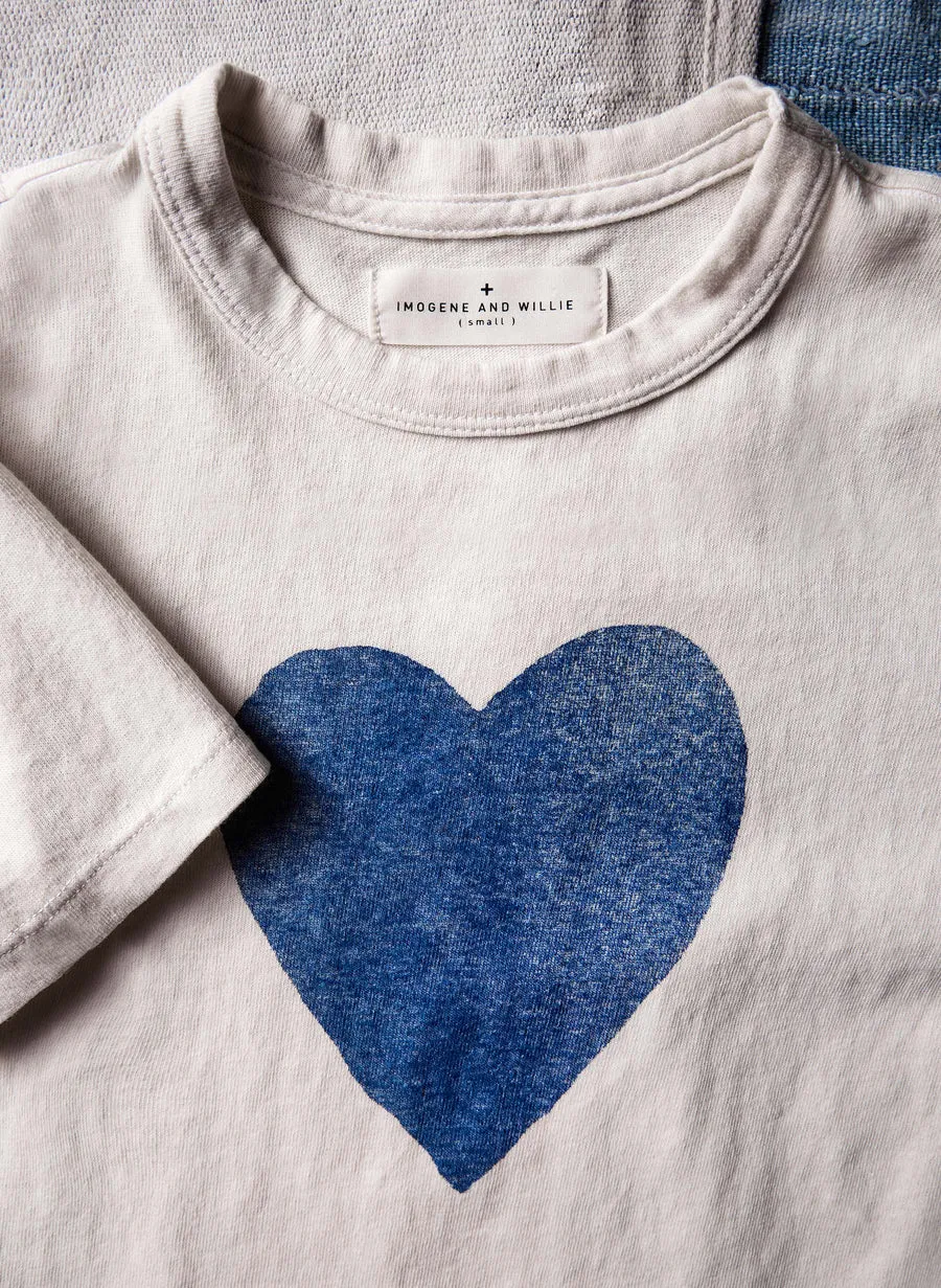 Imogene   Willie - The "Heart" tee in blue