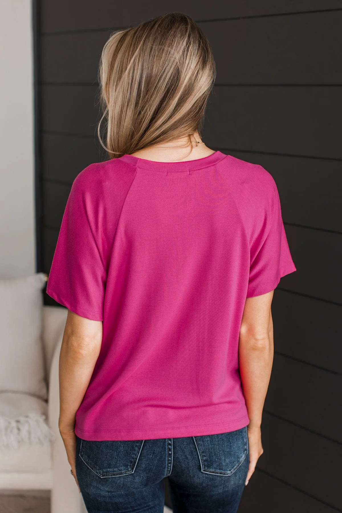 In Plain View Knit Top- Hot Pink